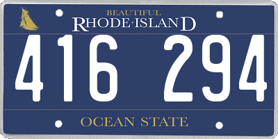RI license plate 416294
