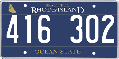RI license plate 416302