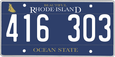 RI license plate 416303