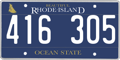 RI license plate 416305