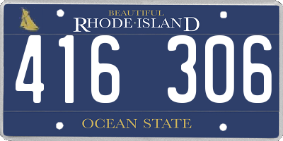 RI license plate 416306