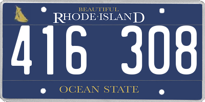 RI license plate 416308