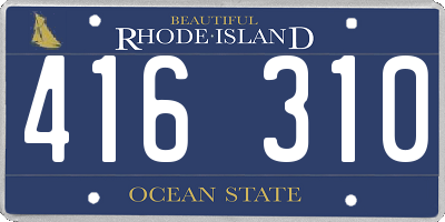 RI license plate 416310