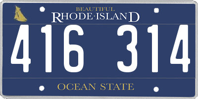RI license plate 416314