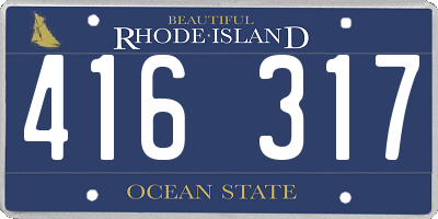 RI license plate 416317