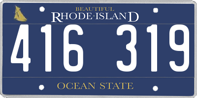RI license plate 416319