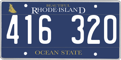 RI license plate 416320