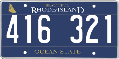 RI license plate 416321