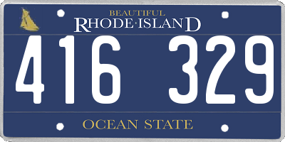 RI license plate 416329