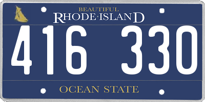RI license plate 416330