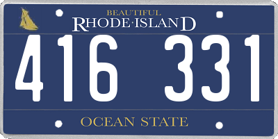 RI license plate 416331