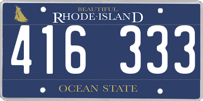 RI license plate 416333