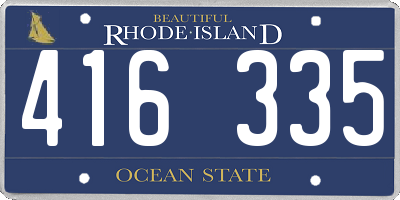 RI license plate 416335