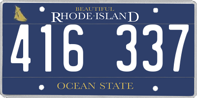 RI license plate 416337