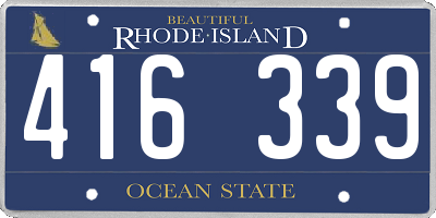 RI license plate 416339