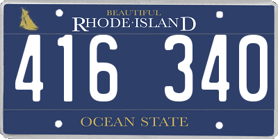 RI license plate 416340