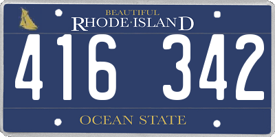 RI license plate 416342