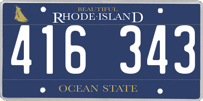 RI license plate 416343