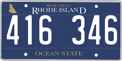 RI license plate 416346