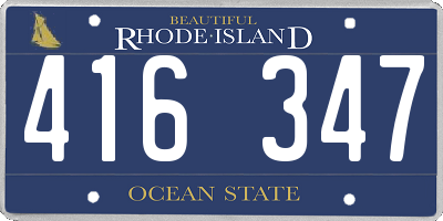 RI license plate 416347