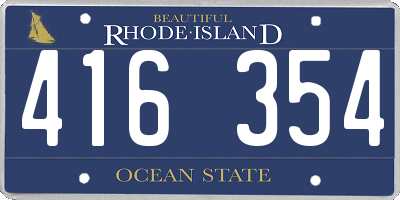 RI license plate 416354
