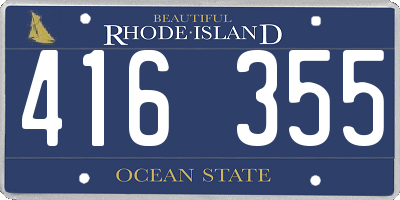 RI license plate 416355