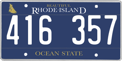 RI license plate 416357