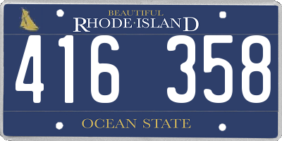 RI license plate 416358