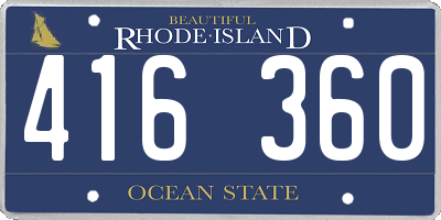 RI license plate 416360