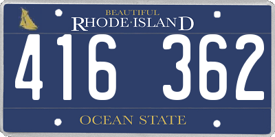RI license plate 416362