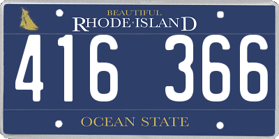 RI license plate 416366