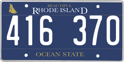 RI license plate 416370