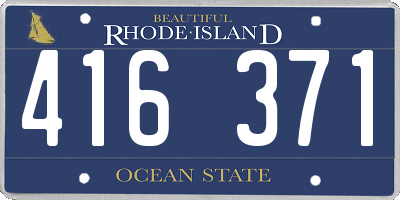 RI license plate 416371