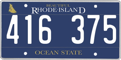RI license plate 416375