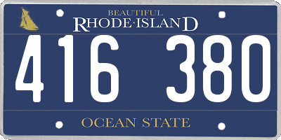 RI license plate 416380