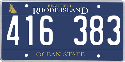 RI license plate 416383