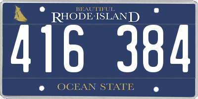 RI license plate 416384