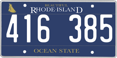 RI license plate 416385