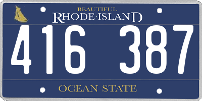 RI license plate 416387