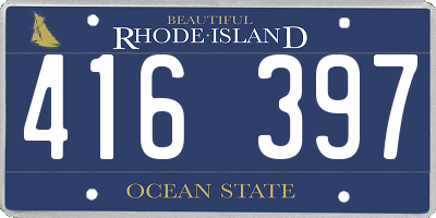RI license plate 416397