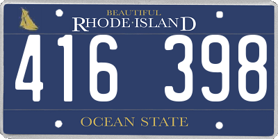 RI license plate 416398