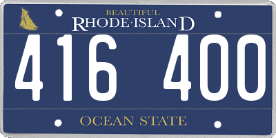 RI license plate 416400