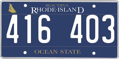 RI license plate 416403