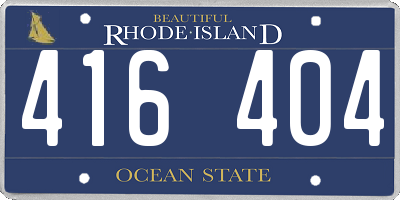 RI license plate 416404