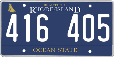 RI license plate 416405