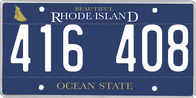 RI license plate 416408