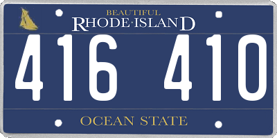 RI license plate 416410