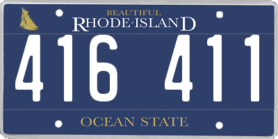 RI license plate 416411