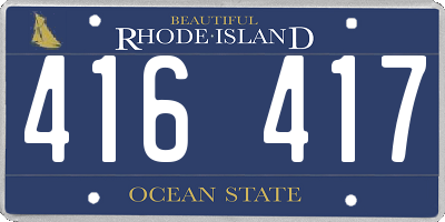 RI license plate 416417