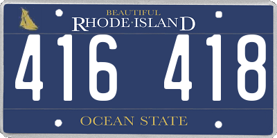 RI license plate 416418